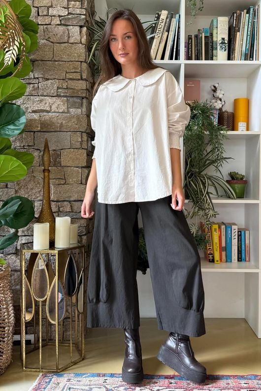 Bennie Quirky Barrel Pant Coffee Bean